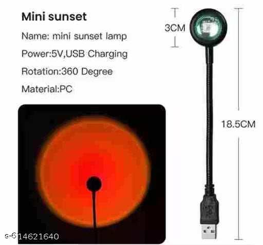 Classic 360 DEGREE ROTATION USB SUNSET LAMP PROJECTOR NIGHT LIGHT + 2025 ROMANTIC AUTO ROOF USB STAR WITH MINI DISCO